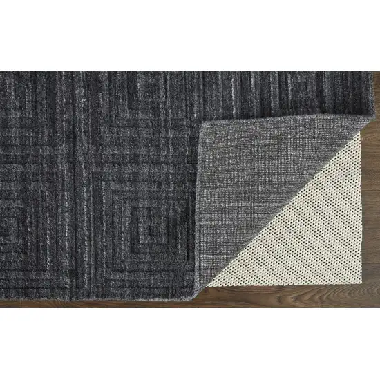 Gray And Black Striped Hand Woven Area Rug Photo 4