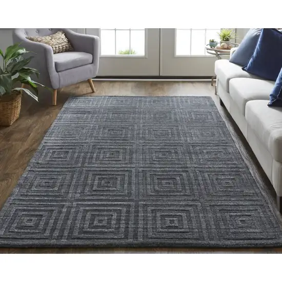 Gray And Black Striped Hand Woven Area Rug Photo 6