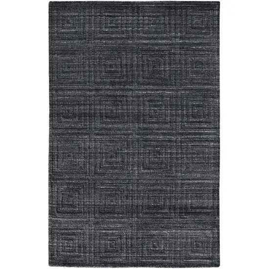 Gray And Black Striped Hand Woven Area Rug Photo 1