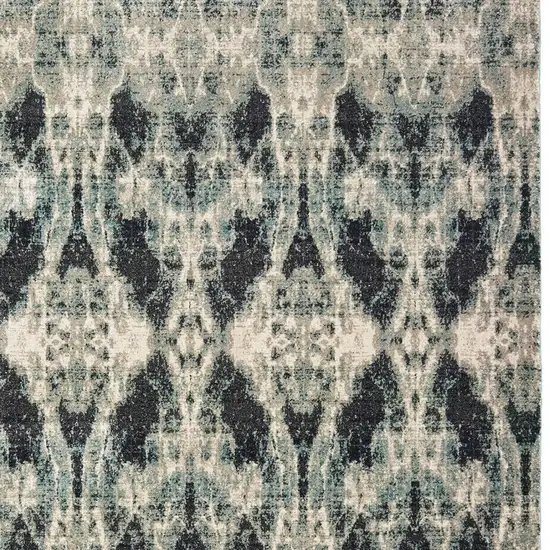 Gray And Blue Abstract Area Rug Photo 5