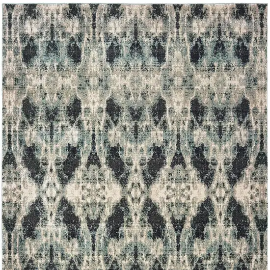 Gray And Blue Abstract Area Rug Photo 6