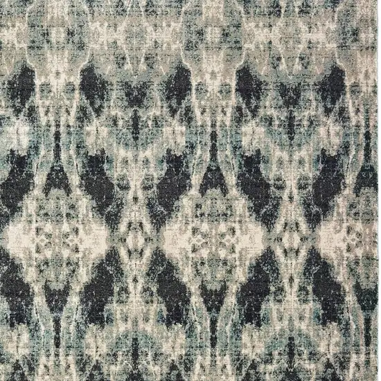 Gray And Blue Abstract Area Rug Photo 6