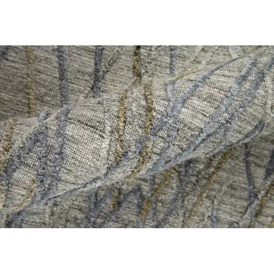 Gray And Blue Abstract Hand Woven Area Rug Photo 8