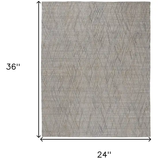 Gray And Blue Abstract Hand Woven Area Rug Photo 10