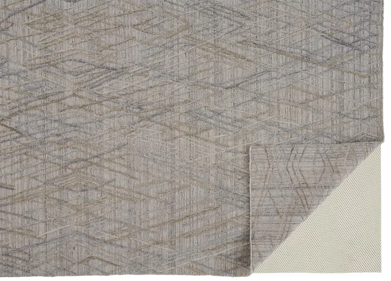 Gray And Blue Abstract Hand Woven Area Rug Photo 3