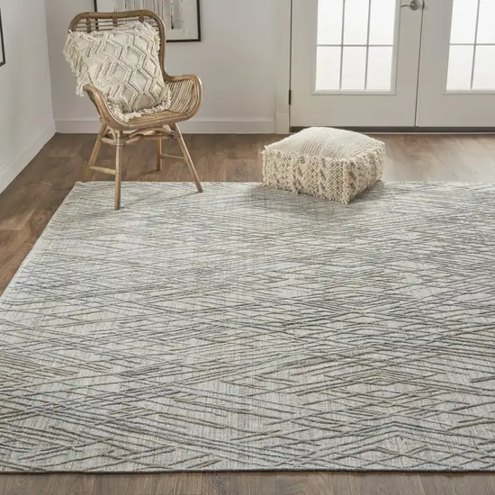 Gray And Blue Abstract Hand Woven Area Rug Photo 7