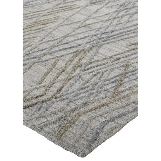 Gray And Blue Abstract Hand Woven Area Rug Photo 4