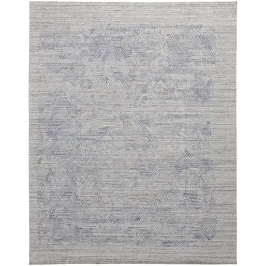 Gray And Blue Abstract Hand Woven Area Rug Photo 1