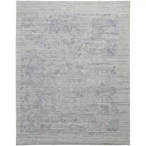 Photo of Gray And Blue Abstract Hand Woven Area Rug