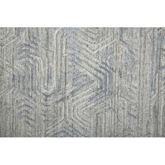 Gray And Blue Abstract Hand Woven Area Rug Photo 8