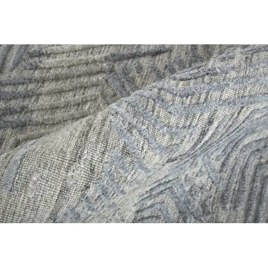 Gray And Blue Abstract Hand Woven Area Rug Photo 7