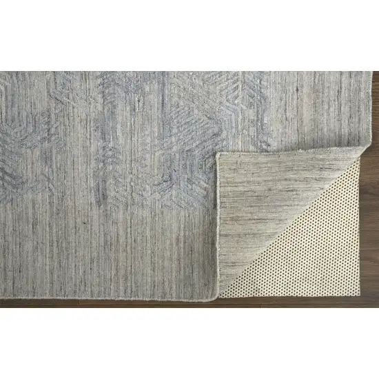 Gray And Blue Abstract Hand Woven Area Rug Photo 3