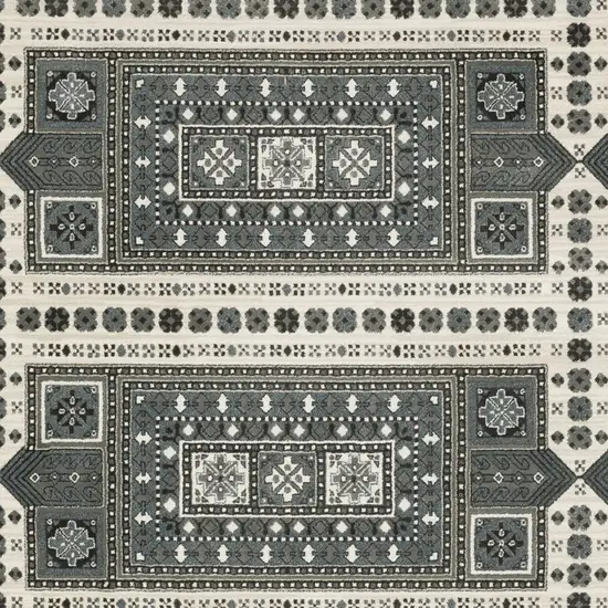 Gray And Blue Medallion Area Rug Photo 6