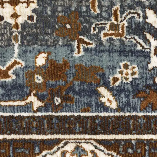 Gray And Blue Medallion Area Rug Photo 5