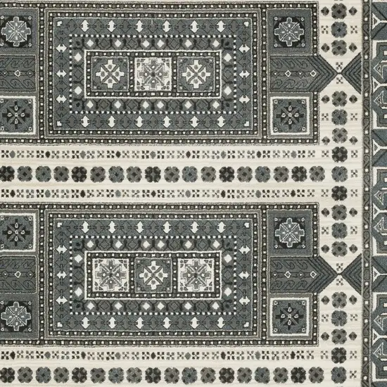 Gray And Blue Medallion Area Rug Photo 5