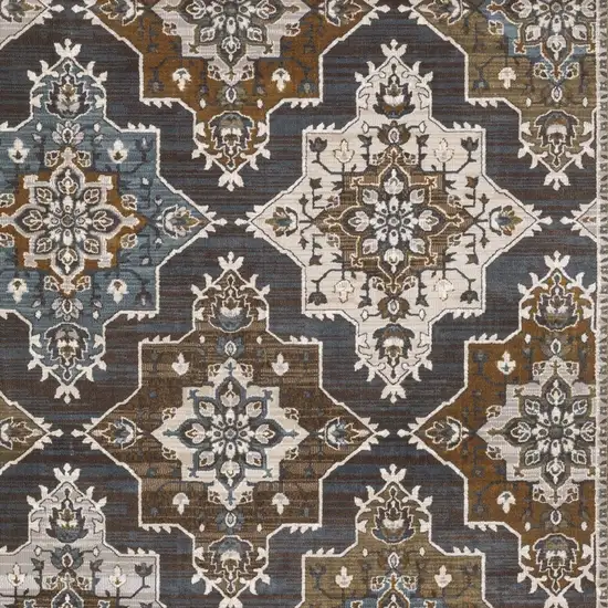 Gray And Blue Medallion Area Rug Photo 7