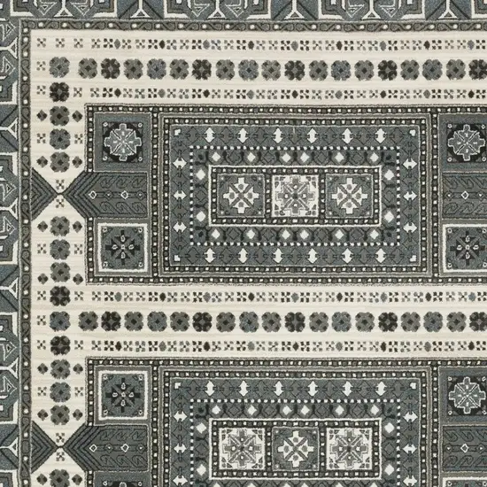 Gray And Blue Medallion Area Rug Photo 5