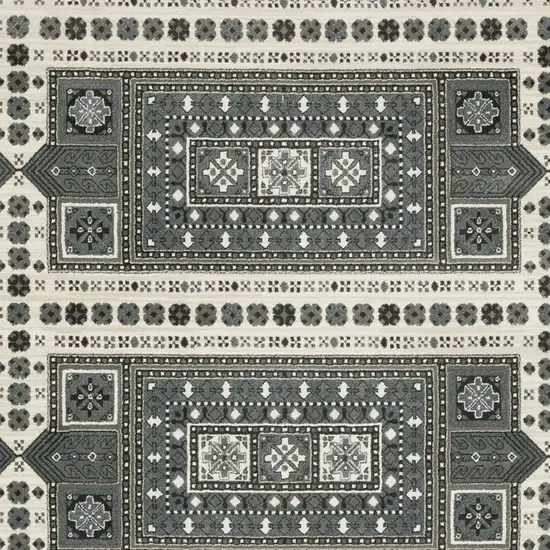 Gray And Blue Medallion Area Rug Photo 7