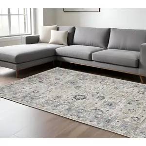 Photo of Gray And Blue Oriental Hand Tufted Area Rug