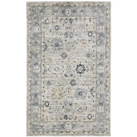 Gray And Blue Oriental Hand Tufted Area Rug Photo 8