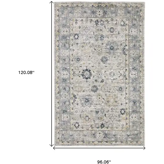 Gray And Blue Oriental Hand Tufted Area Rug Photo 3