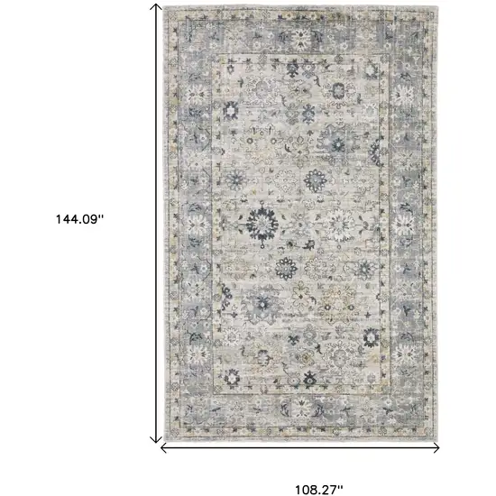 Gray And Blue Oriental Hand Tufted Area Rug Photo 3