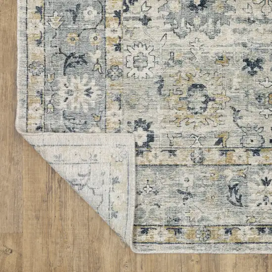 Gray And Blue Oriental Hand Tufted Area Rug Photo 5