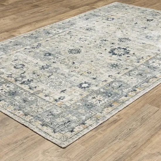 Gray And Blue Oriental Hand Tufted Area Rug Photo 4