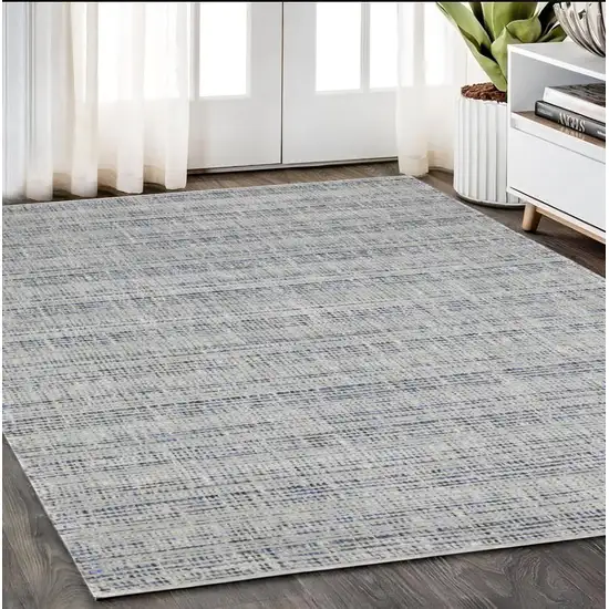 Gray And Blue Striped Hand Tufted Area Rug Photo 1