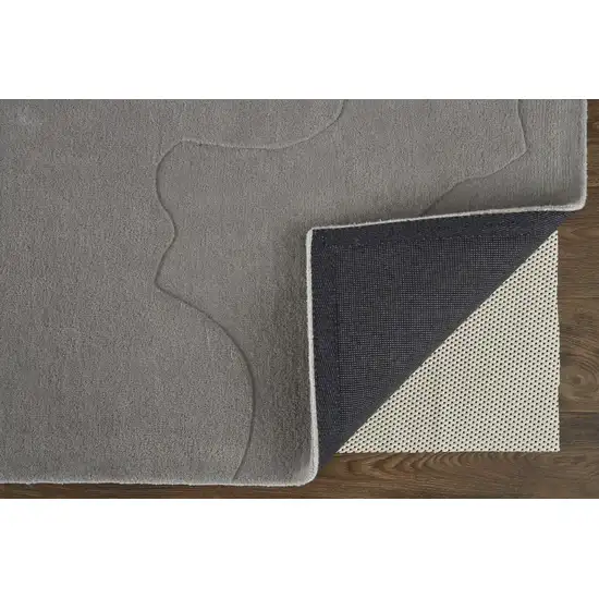 Gray And Blue Wool Abstract Tufted Handmade Area Rug Photo 4