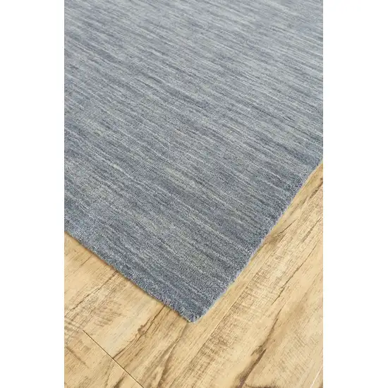 Gray And Blue Wool Hand Woven Stain Resistant Area Rug Photo 4