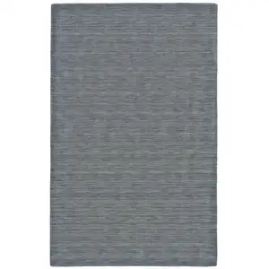 Photo of Gray And Blue Wool Hand Woven Stain Resistant Area Rug