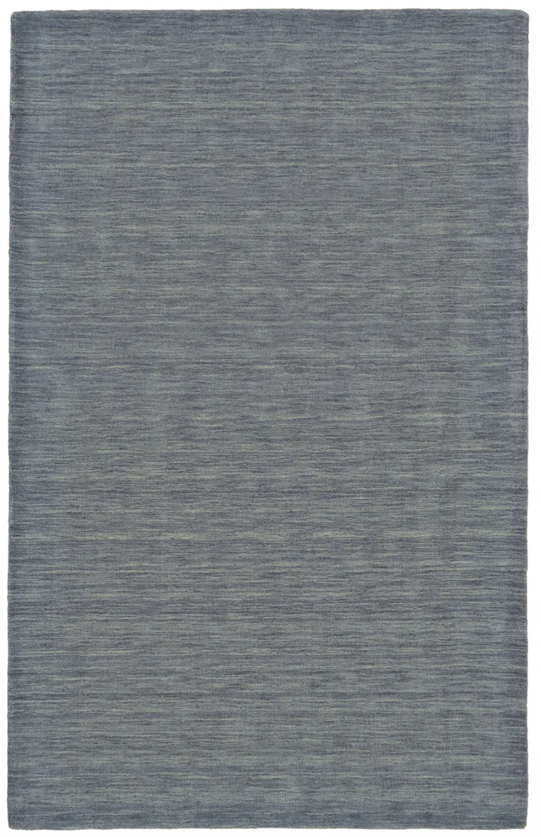 Gray And Blue Wool Hand Woven Stain Resistant Area Rug Photo 1