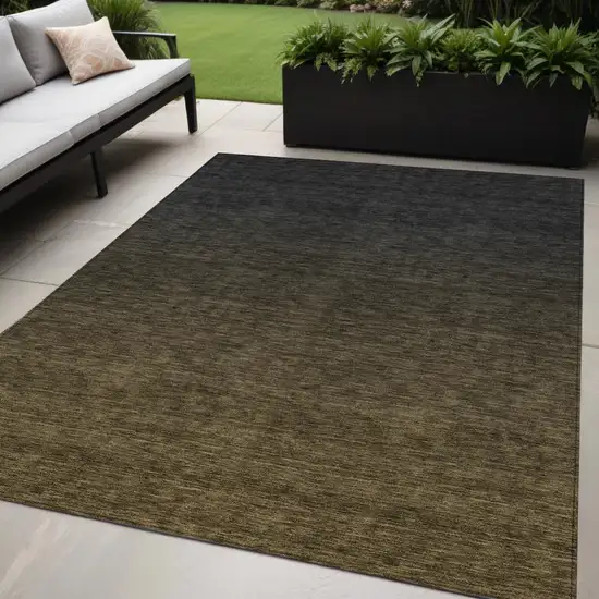 Gray And Brown Abstract Washable Indoor Outdoor Area Rug Photo 1