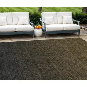 Photo of Gray And Brown Abstract Washable Indoor Outdoor Area Rug