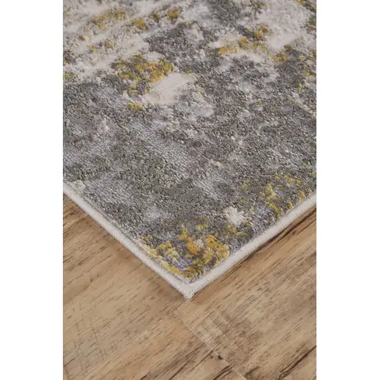 Gray And Gold Abstract Area Rug Photo 2