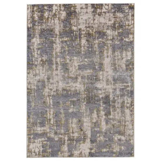 Gray And Gold Abstract Area Rug Photo 1