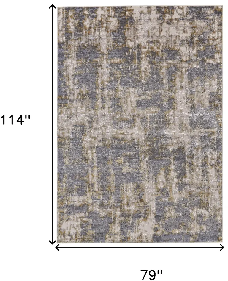 Gray And Gold Abstract Area Rug Photo 4