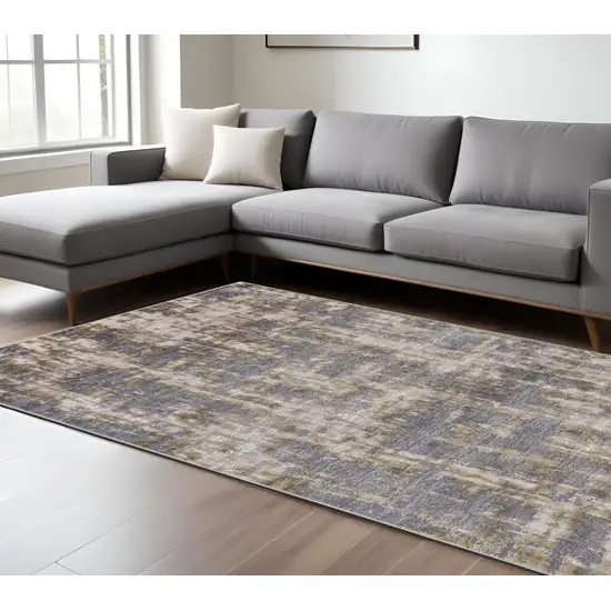 Gray Abstract Area Rug Photo 1