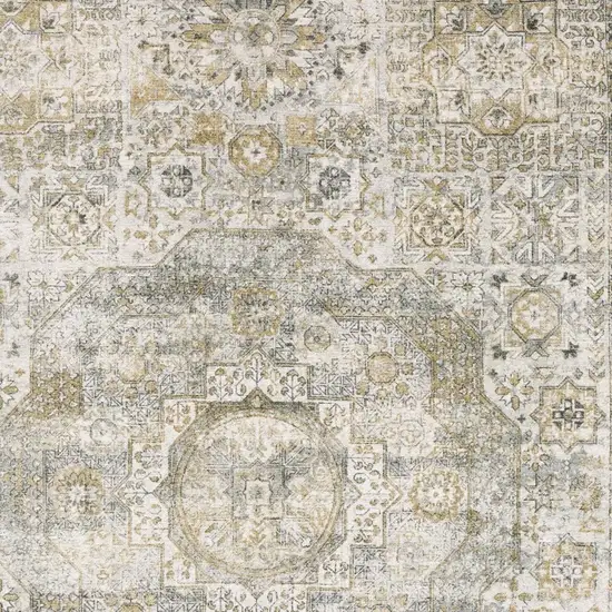 Gray And Gold Medallion Hand Tufted Area Rug Photo 8