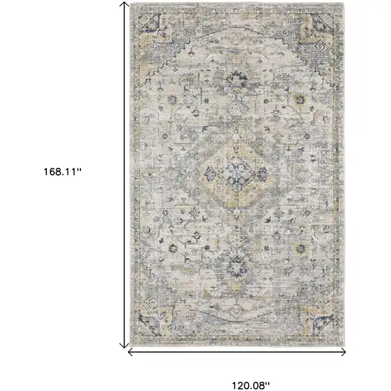 Gray And Gold Medallion Hand Tufted Area Rug Photo 3