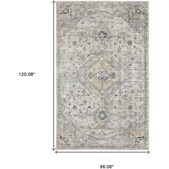 Gray And Gold Medallion Hand Tufted Area Rug Photo 3