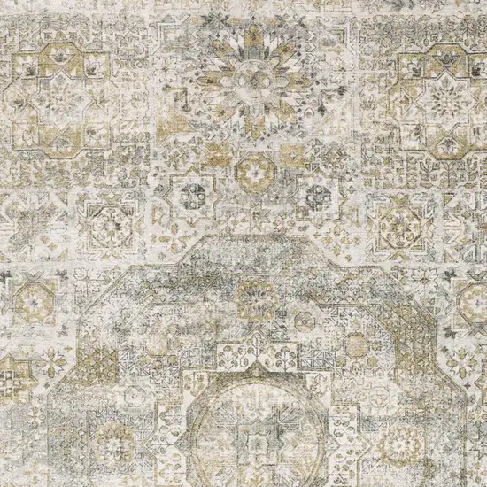 Gray And Gold Medallion Hand Tufted Area Rug Photo 8