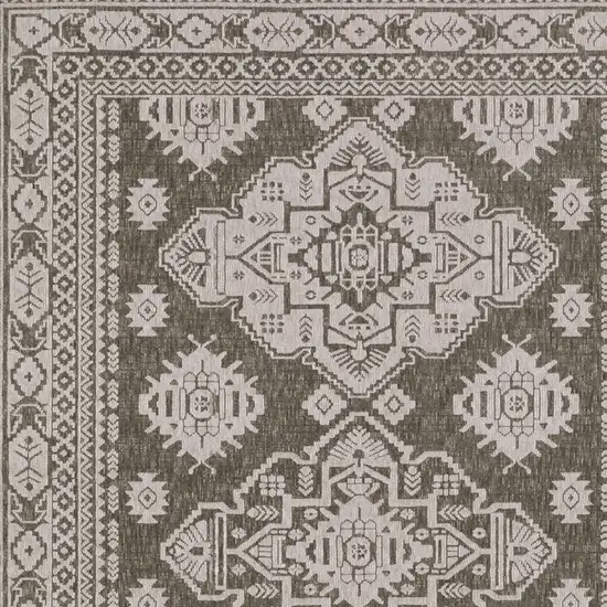 Gray And Gray Medallion Area Rug Photo 8