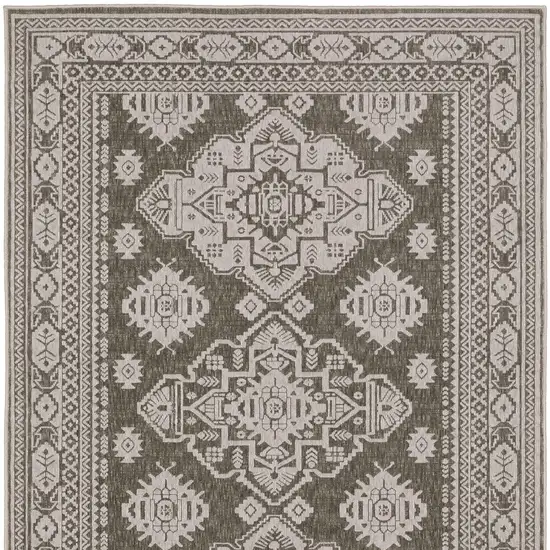 Gray And Gray Medallion Area Rug Photo 9