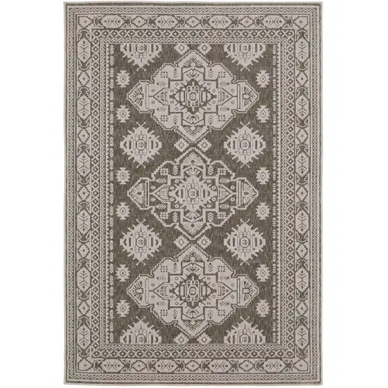 Gray And Gray Medallion Area Rug Photo 2