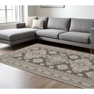 Photo of Gray And Gray Medallion Area Rug