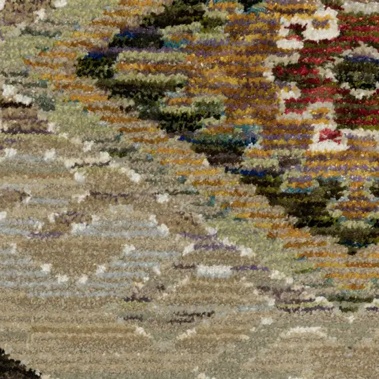 Gray And Green Tribal Area Rug Photo 6