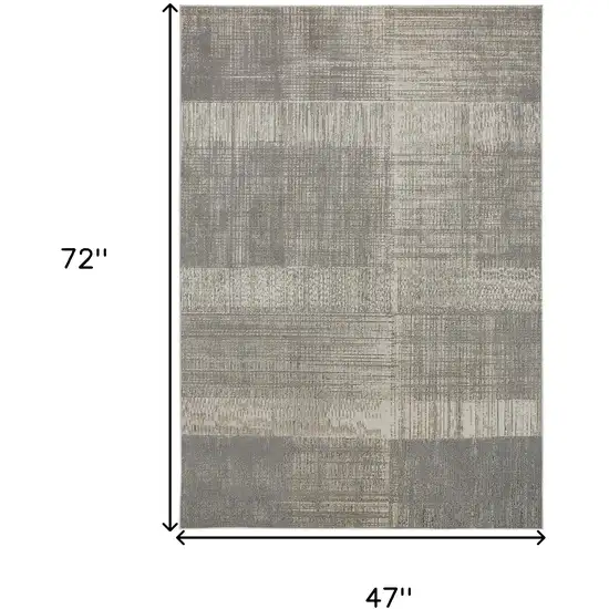 Gray And Ivory Abstract Area Rug Photo 8