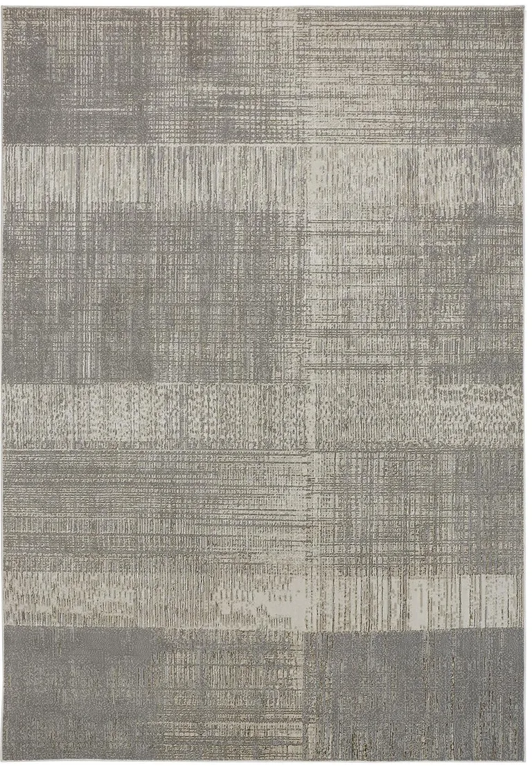 Gray And Ivory Abstract Area Rug Photo 1